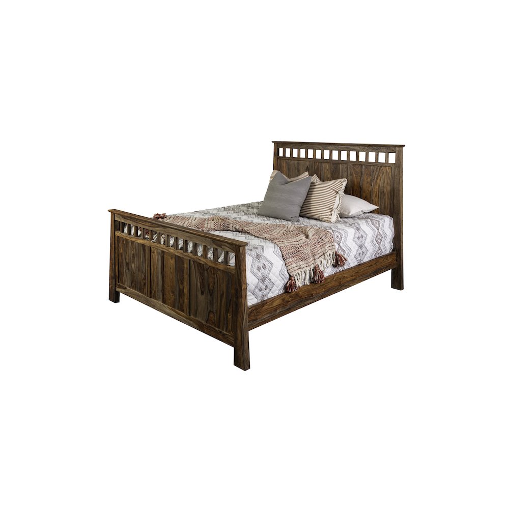 Porter Designs Kalispell Solid Sheesham Wood Queen Bed, Brown