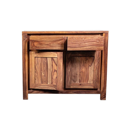 Porter Designs Urban Solid Sheesham Wood 2 Drawer Sideboard, Natural