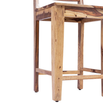 Porter Designs Taos Solid Sheesham Wood Counter Chair, Natural (Set of 2)