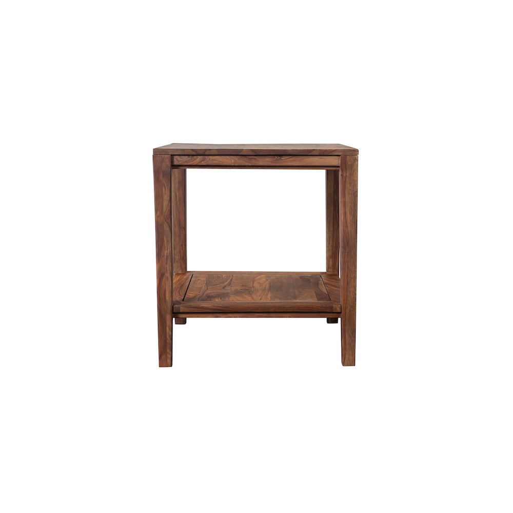 Porter Designs Fall River Solid Sheesham Wood End Table, Natural