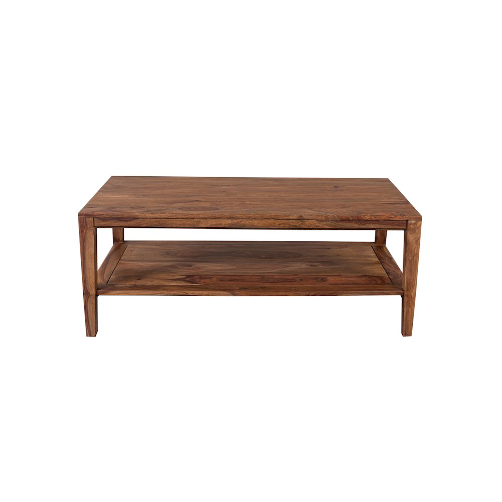 Porter Designs Fall River Solid Sheesham Wood Coffee Table, Natural