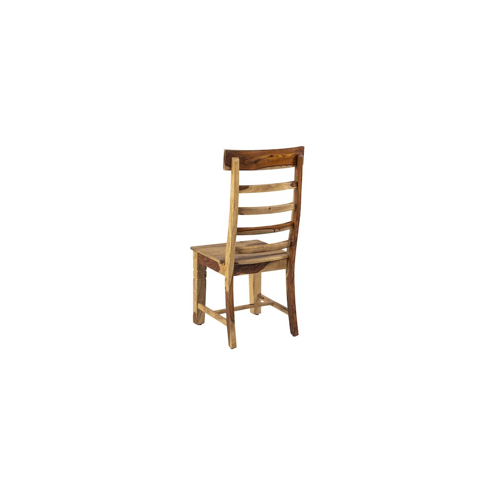 Taos Solid Sheesham Wood Ladderback Dining Chair, Natural (Set of 2)