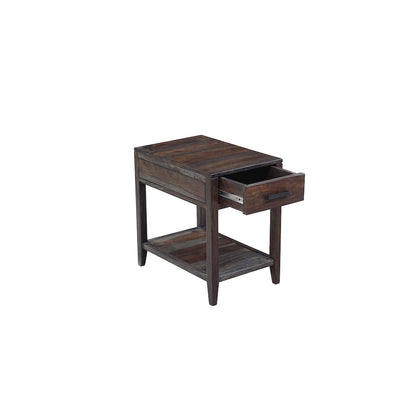 Porter Designs Fall River Solid Sheesham Wood End Table, Natural