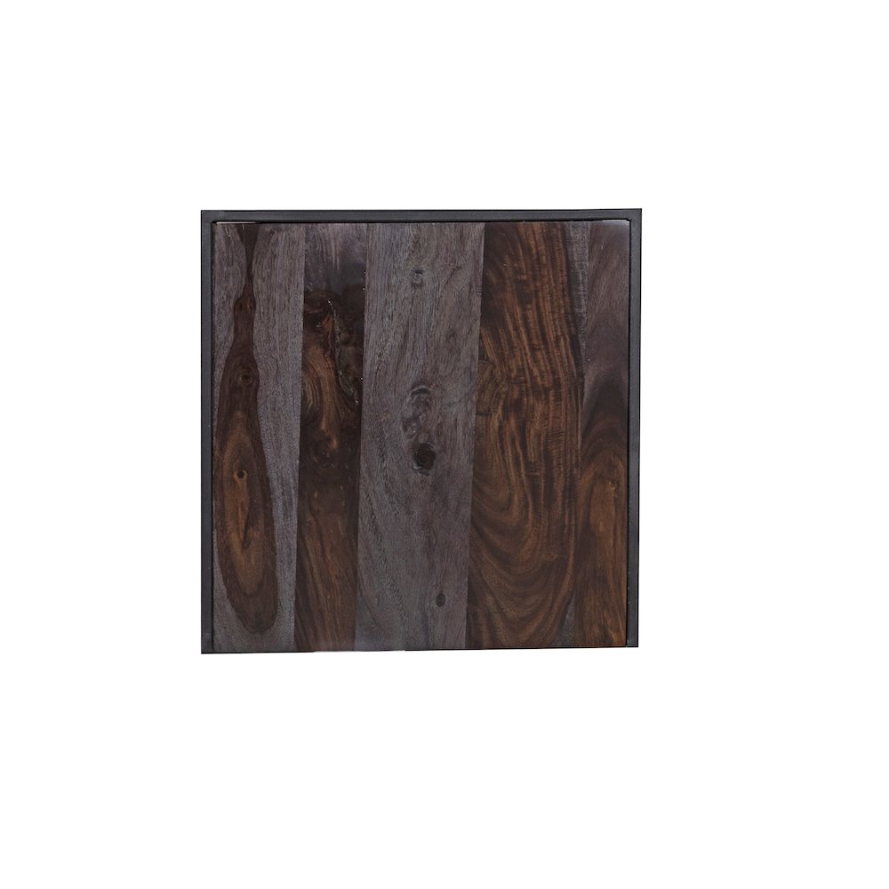Manzanita Live Edge Solid Sheesham Wood End Table, Dark Brown (Set of 2)