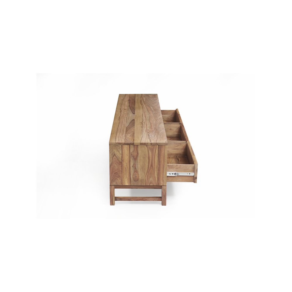 Porter Designs Urban Solid Sheesham Wood TV Stand, Brown