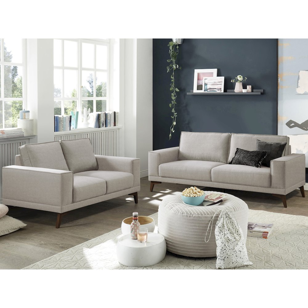 Jarrett Modern Upholstered Sofa, Cream