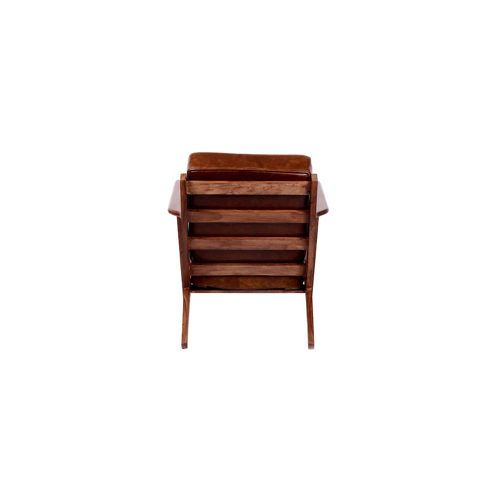 Porter Designs Corvallis Solid Sheesham Wood Accent Chair, Brown