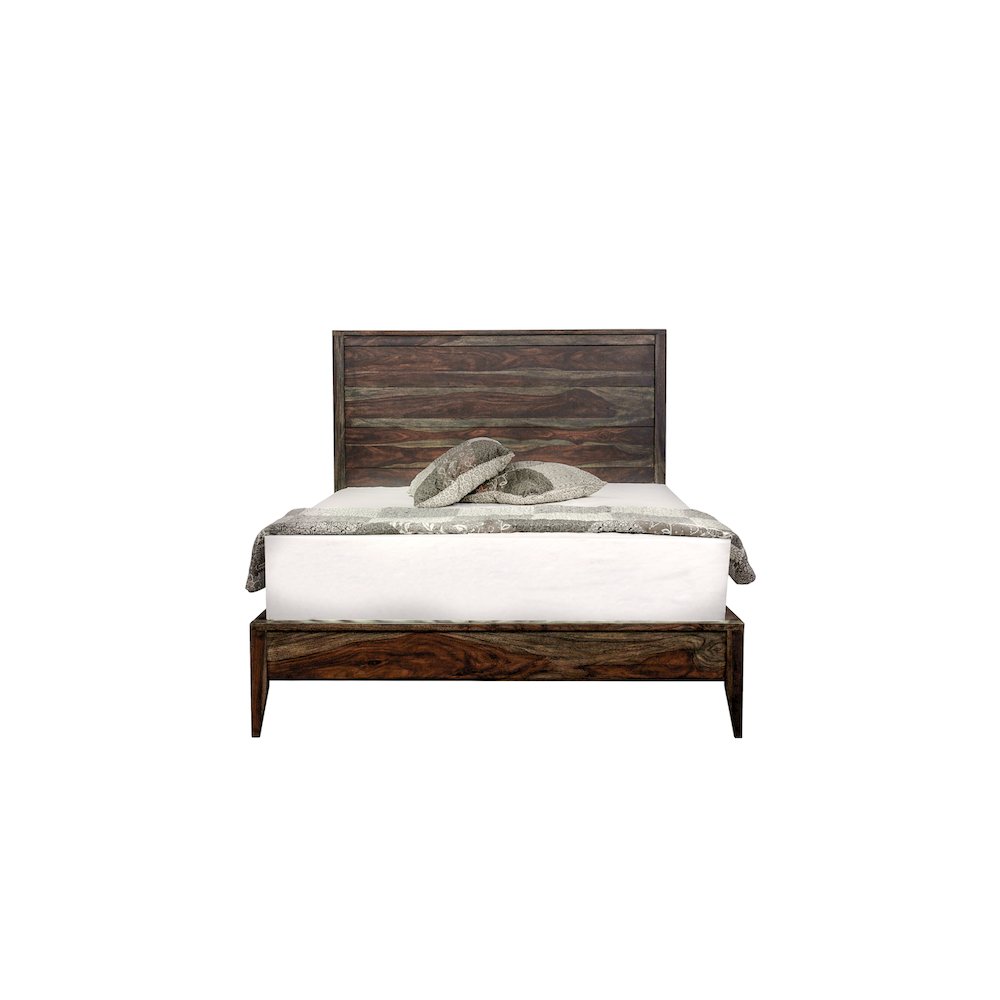 Porter Designs Fall River Solid Sheesham Wood Queen Bed, Gray
