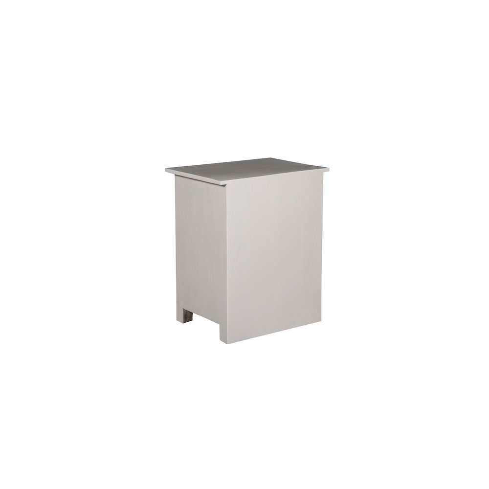 Porter Designs Bali Solid Hand Carved Wood Nightstand, White