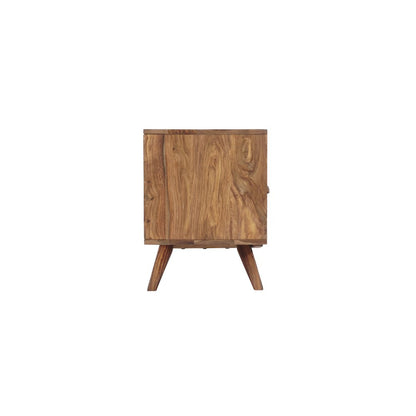 Porter Designs Fusion Solid Sheesham Wood TV Stand, Light Brown