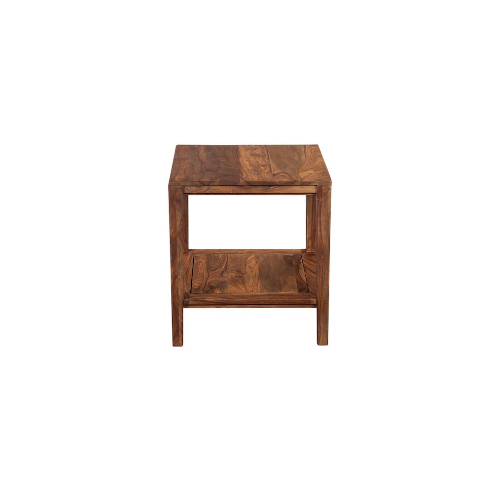 Porter Designs Fall River Solid Sheesham Wood End Table, Natural