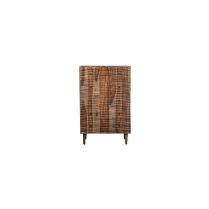 Porter Designs Waves Solid Sheesham Wood Chest, Brown