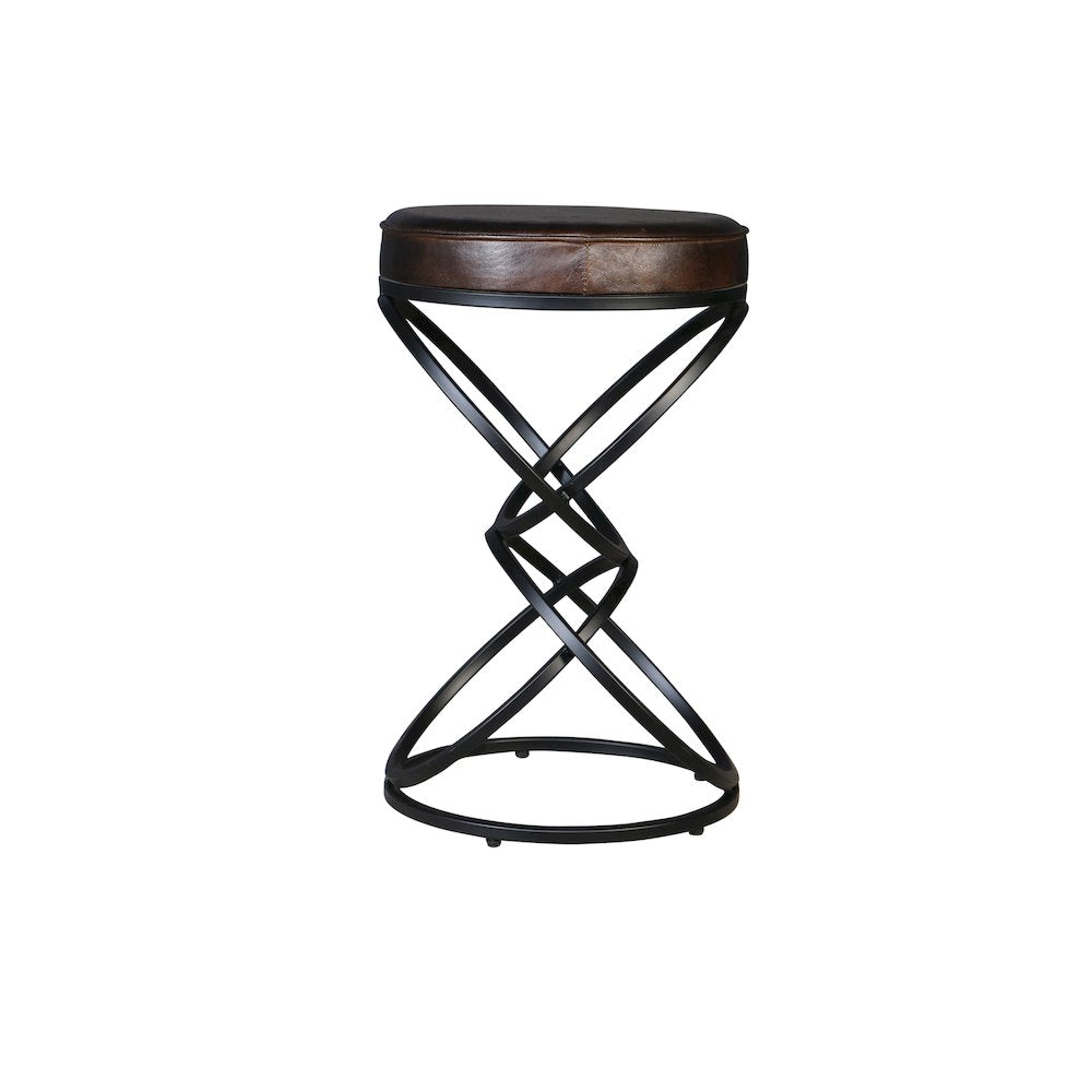 Porter Designs Polaris Leather 24" Bar Stool, Brown