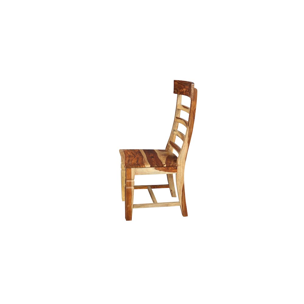 Taos Solid Sheesham Wood Ladderback Dining Chair, Natural (Set of 2)