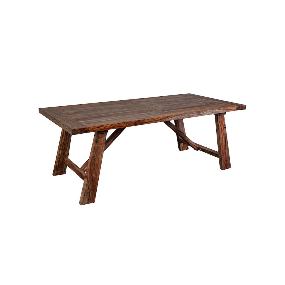 Porter Designs Kalispell Solid Sheesham Wood Dining Table, Brown