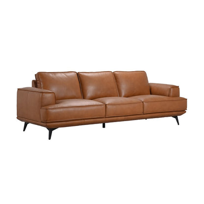 Pirelli Full-Grain Leather Sofa, Brown