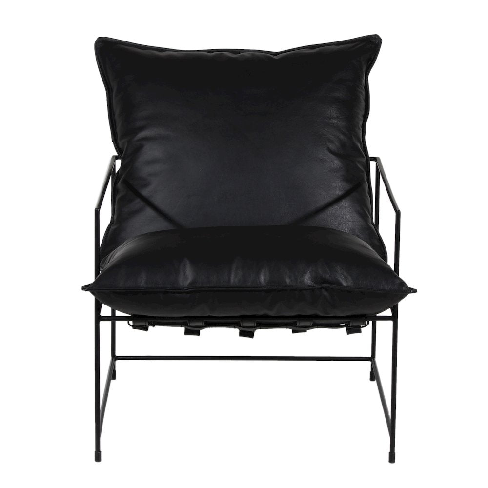 Porter Designs Hagen Black Iron Frame Accent Chair, Black