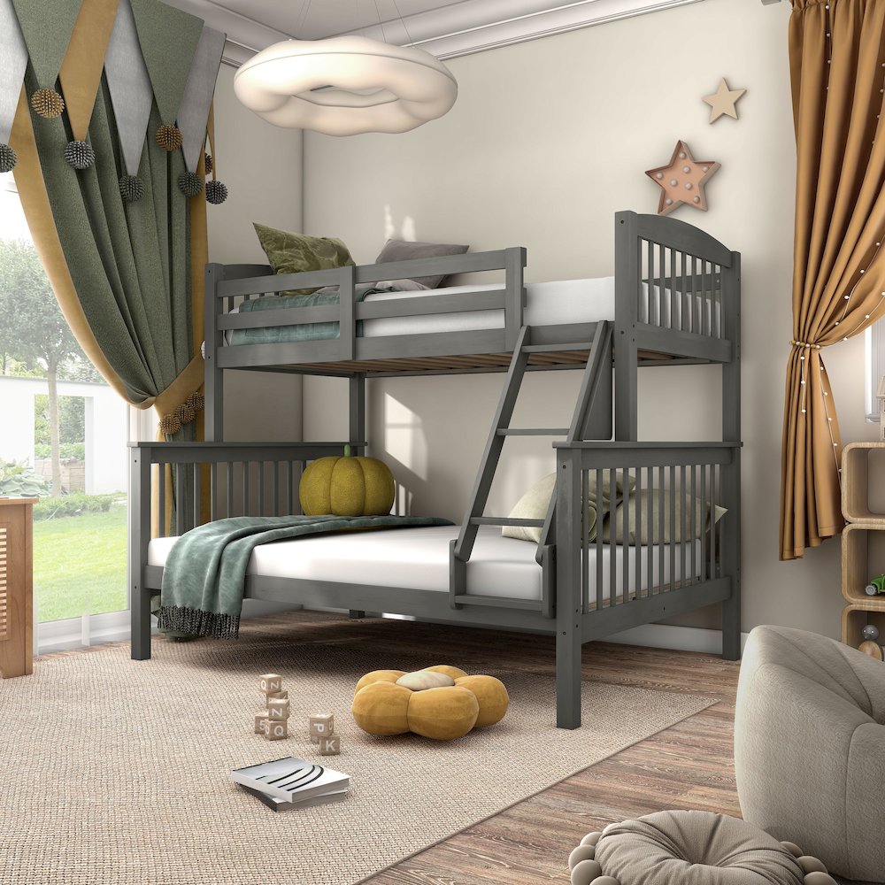 Tales Wood Twin over Full Bunk Bed with Ladder
