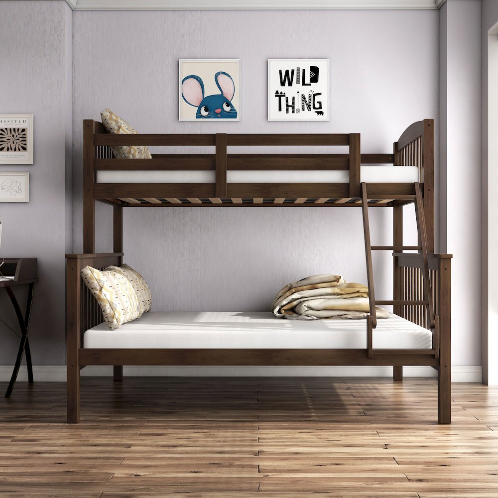 Tales Wood Twin over Full Bunk Bed with Ladder