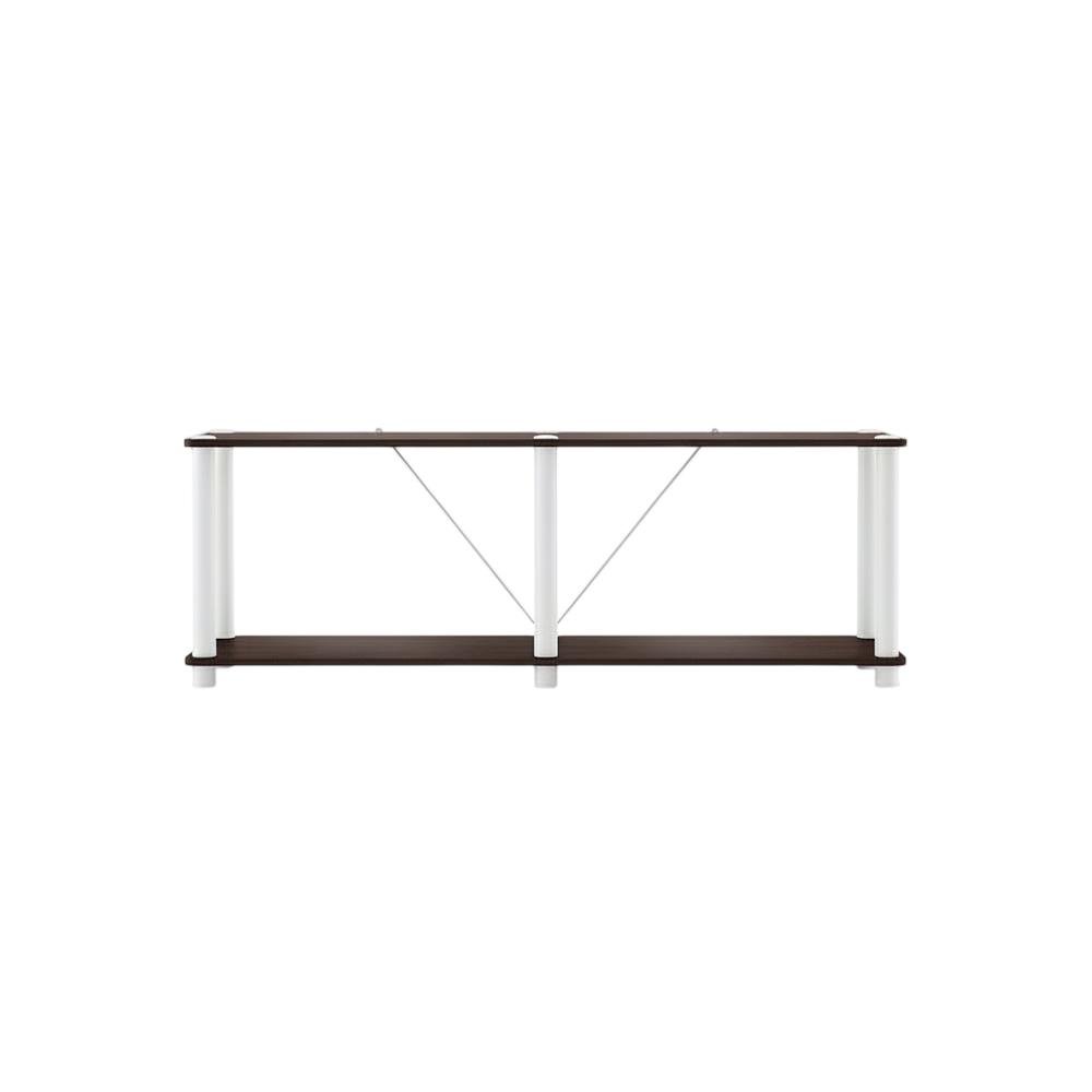Wood 2-Tier Bookcase with Open Shelves for Living Room and Office