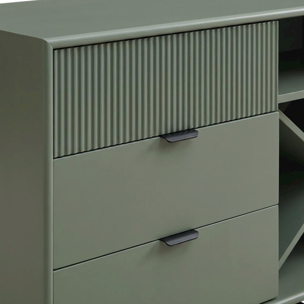 Finish TV Stand with 3-Drawers and 4 Shelves for Modern Living
