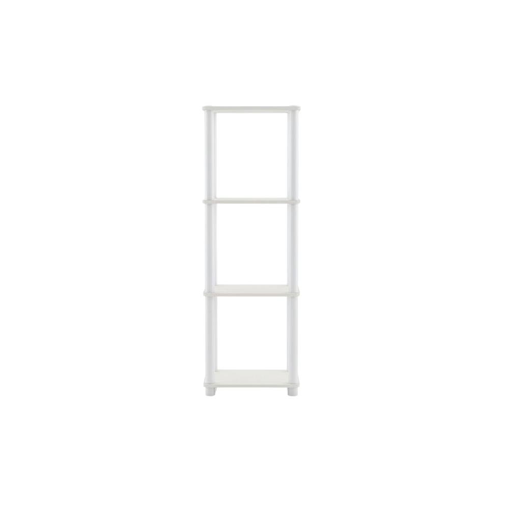 Wood 4-Tier Open Bookcase with Stylish Design for Living Room or Office