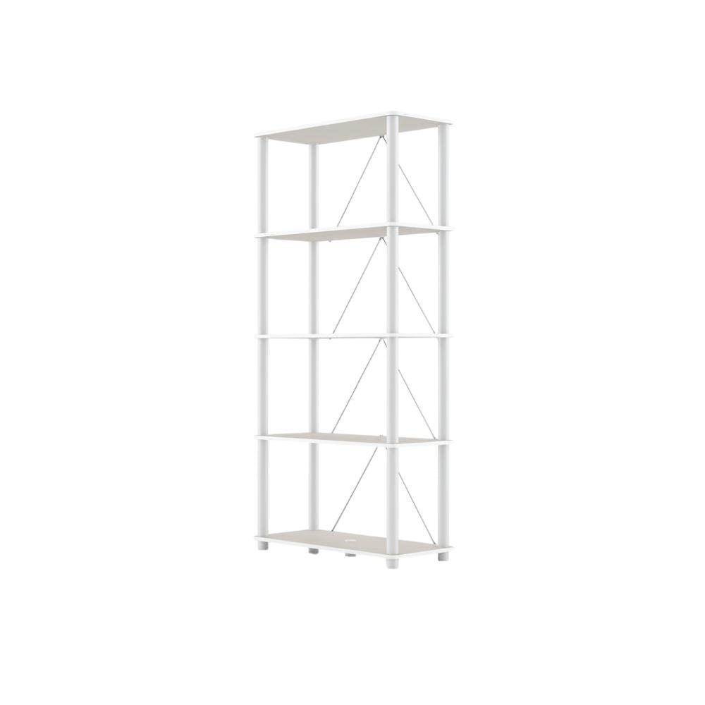 Wooden 5-Tier Bookcase with Open Shelves for Living Room and Office