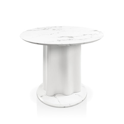 Elara Iron Base Pedestal Round Dining Table