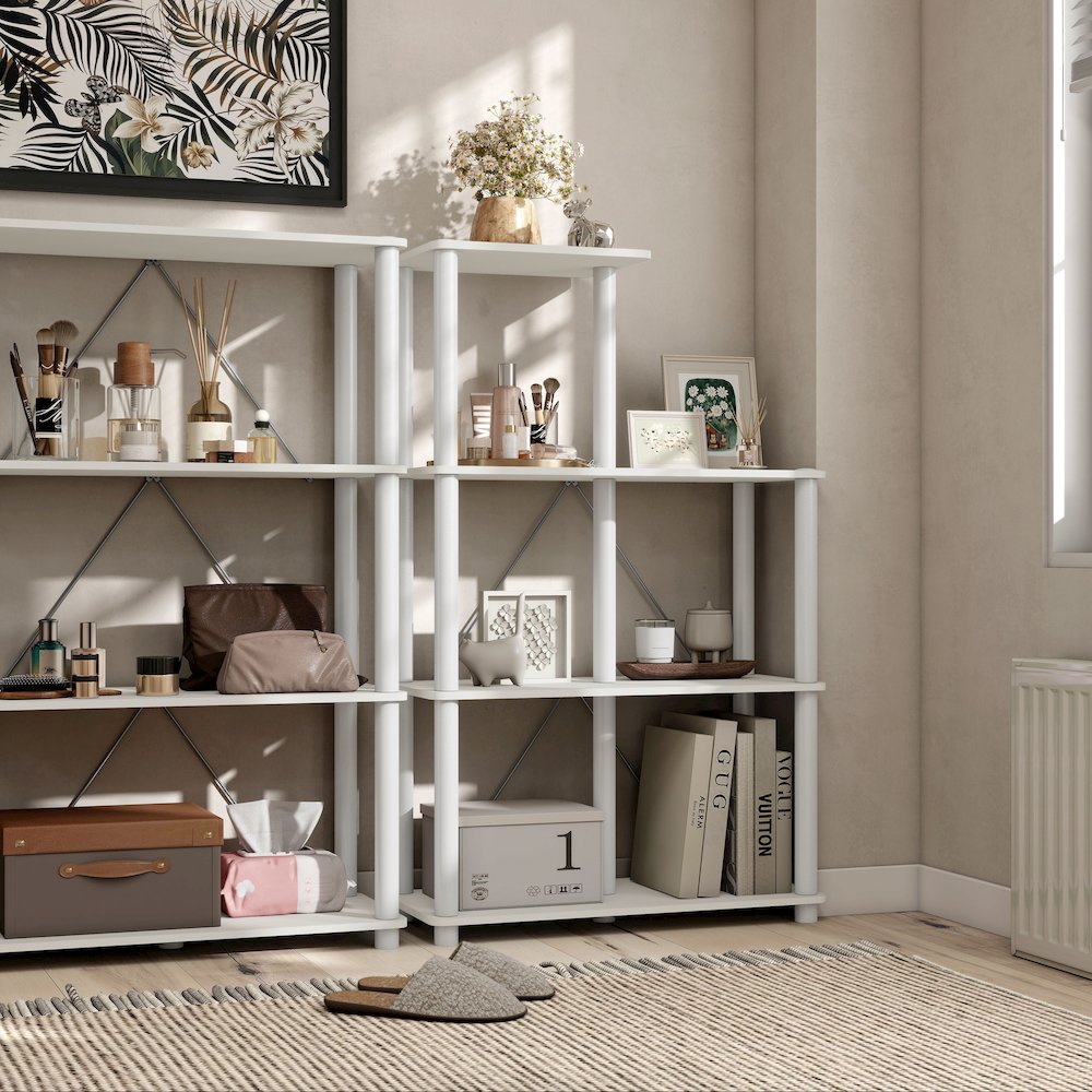 Seni 5-Cube Shelves Wood Open Bookcase