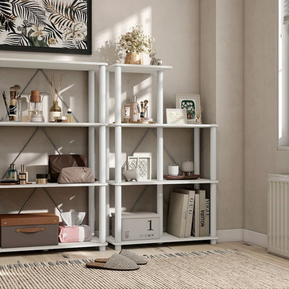 Seni 5-Cube Shelves Wood Open Bookcase