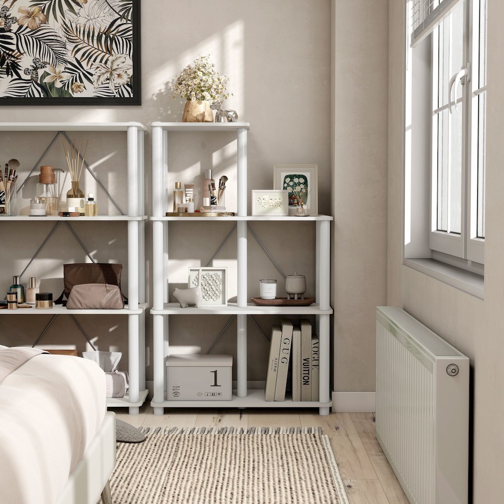 Seni 5-Cube Shelves Wood Open Bookcase