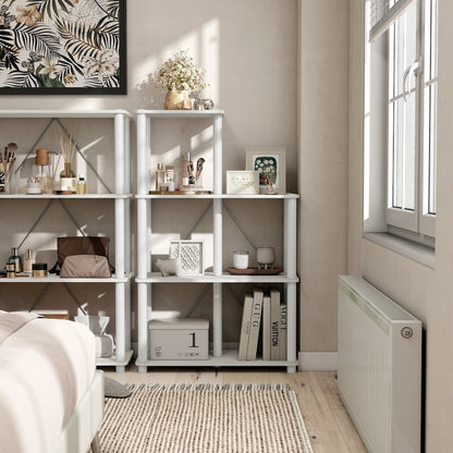Seni 5-Cube Shelves Wood Open Bookcase
