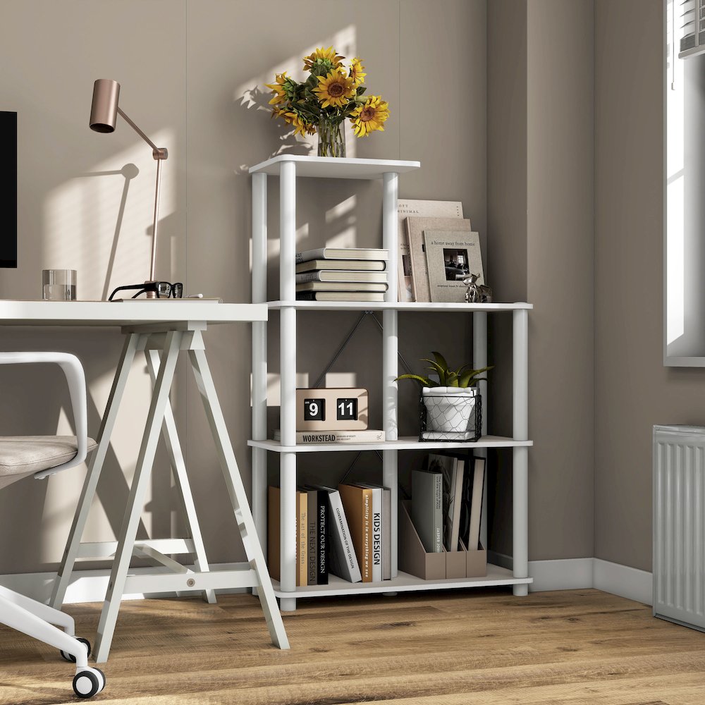 Seni 5-Cube Shelves Wood Open Bookcase