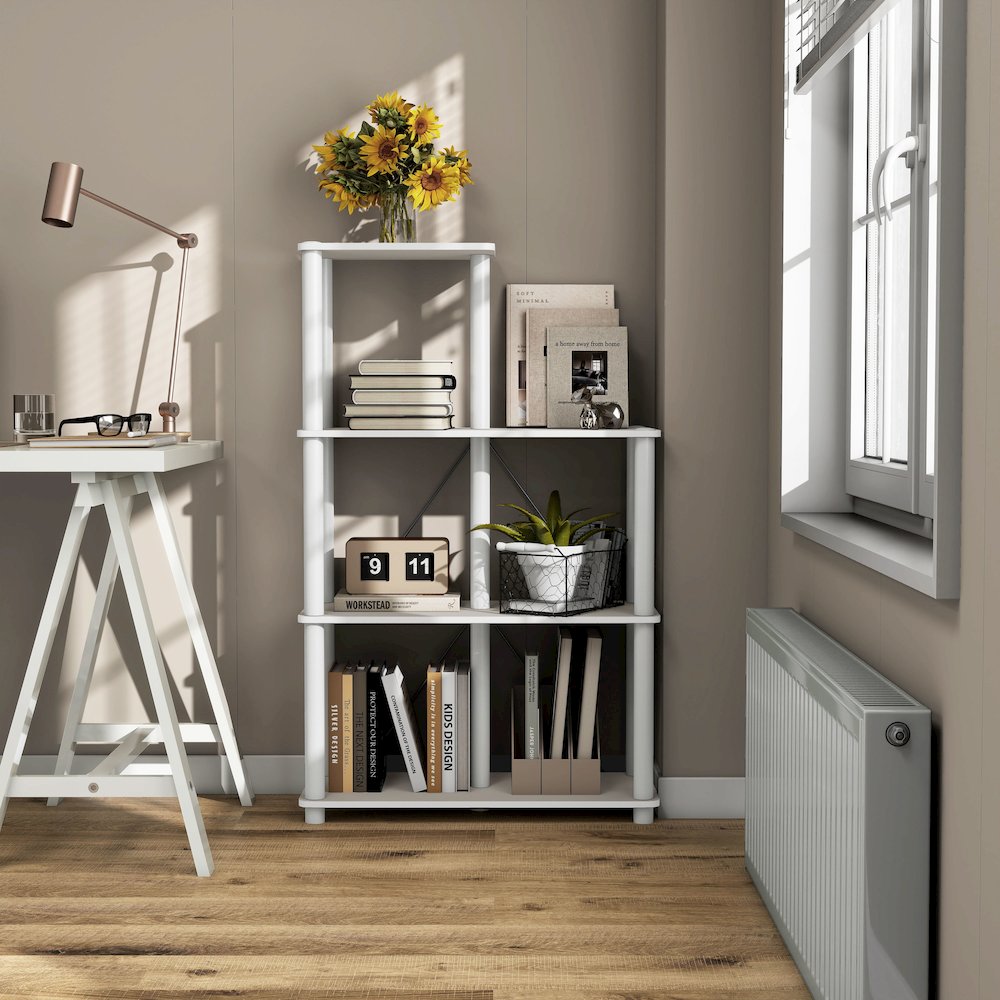 Seni 5-Cube Shelves Wood Open Bookcase