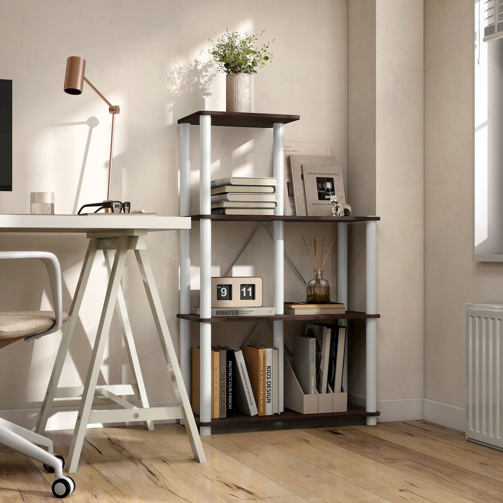 Seni 5-Cube Shelves Wood Open Bookcase