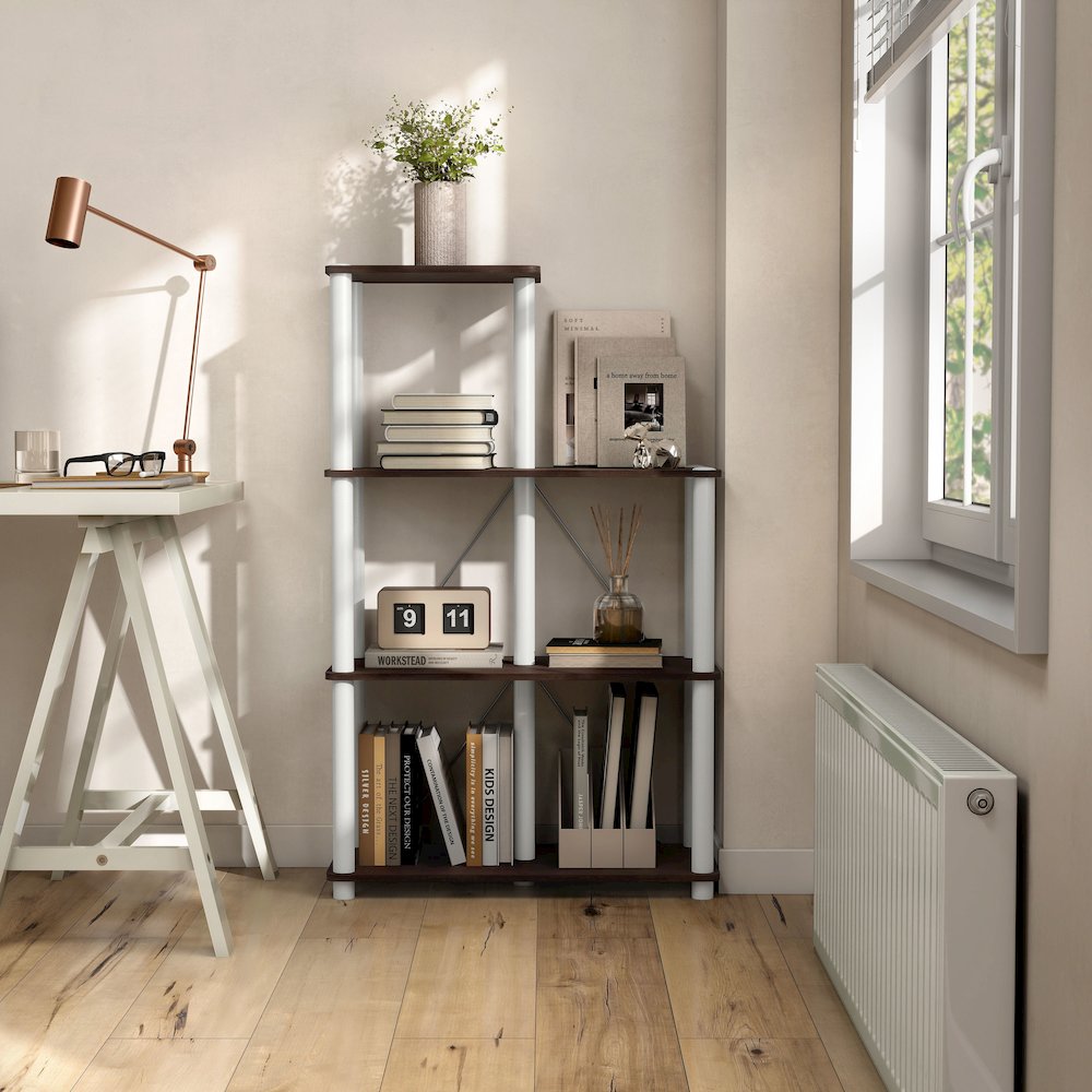 Seni 5-Cube Shelves Wood Open Bookcase