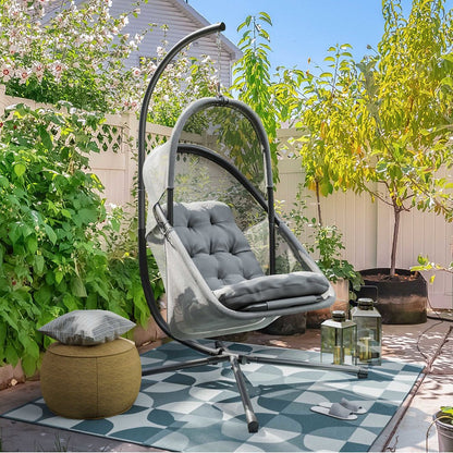 Drift Patio Foldable Porch Swing Chair with Cushion
