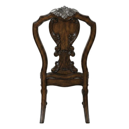 Dark Brown Upholstered Dining Side Chairs with Cushioned Seating, Set of 2