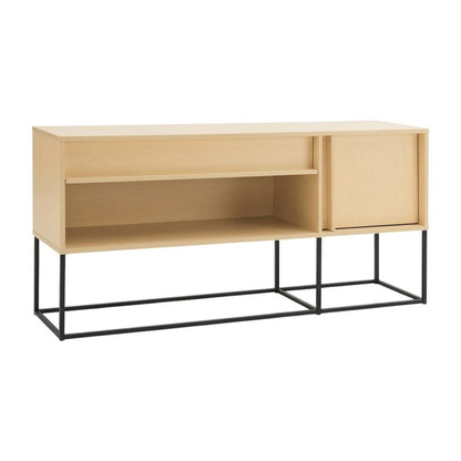 Orange TV Stand with LED Lights and Engineered Wood Construction