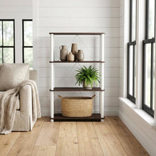 Wood 4-Tier Bookcase with Open Shelving for Stylish Storage