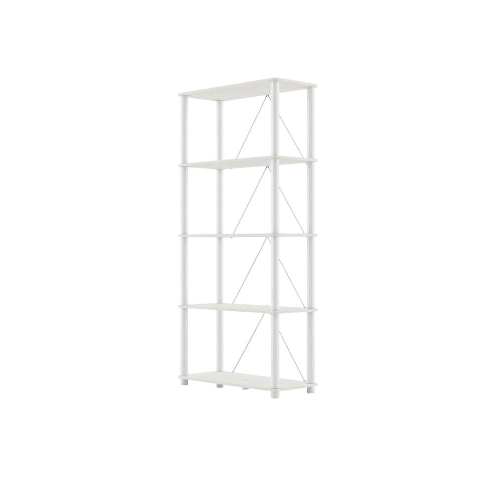 Sturdy 5-Tier Wooden Open Bookcase for Home and Office Storage
