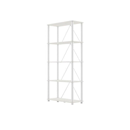Sturdy 5-Tier Wooden Open Bookcase for Home and Office Storage