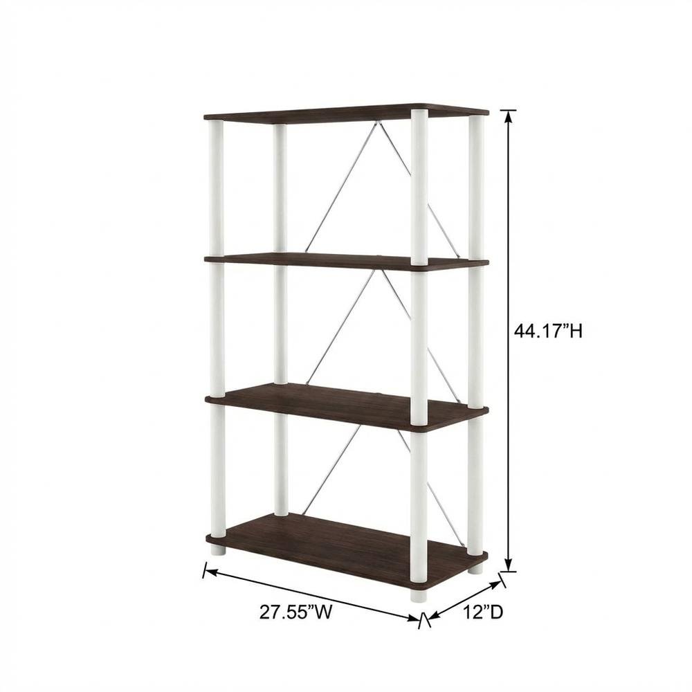 Wood 4-Tier Bookcase with Open Shelving for Stylish Storage