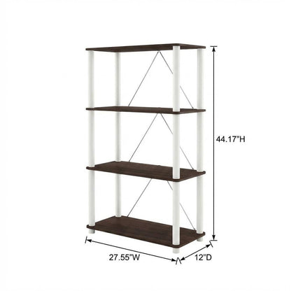Wood 4-Tier Bookcase with Open Shelving for Stylish Storage