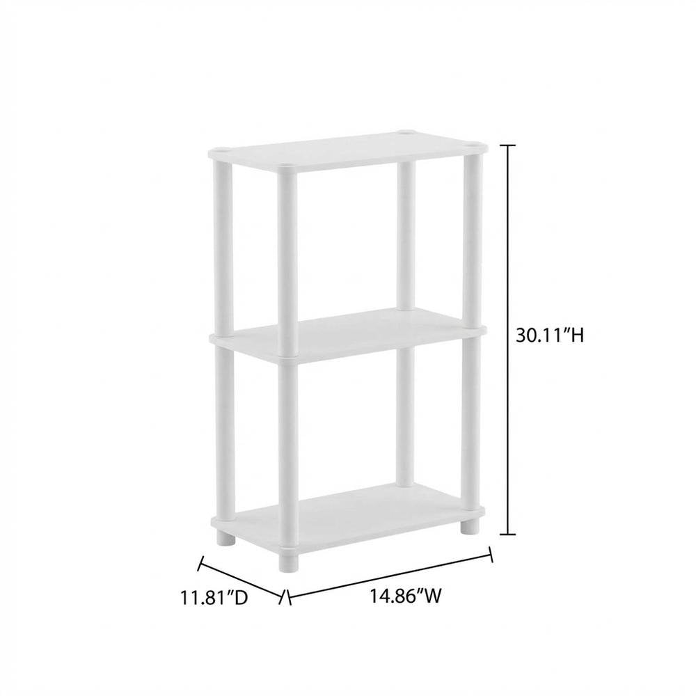 Wood 3-Tier Open Bookcase with Elegant Design for Home Storage