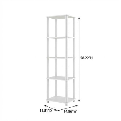 Wood 5-Tier Open Bookcase with Spacious Shelving for Home Storage
