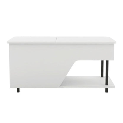 White Lift Top Outdoor Coffee Table With Rgb Led Light