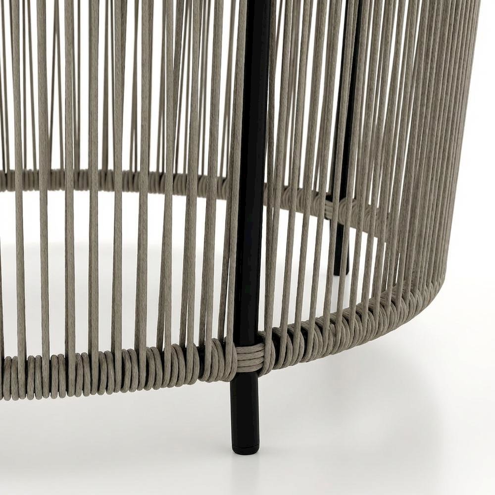 Wicker Outdoor Coffee Table with Round Design, Sturdy Build for Patio Relaxation