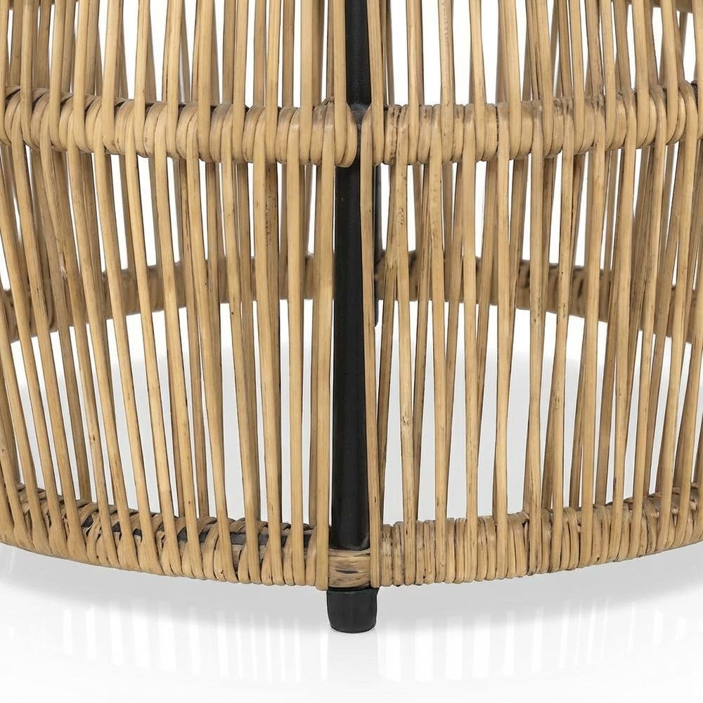 Wicker Round Outdoor Coffee Table with Durable Weave and Resistant Finish