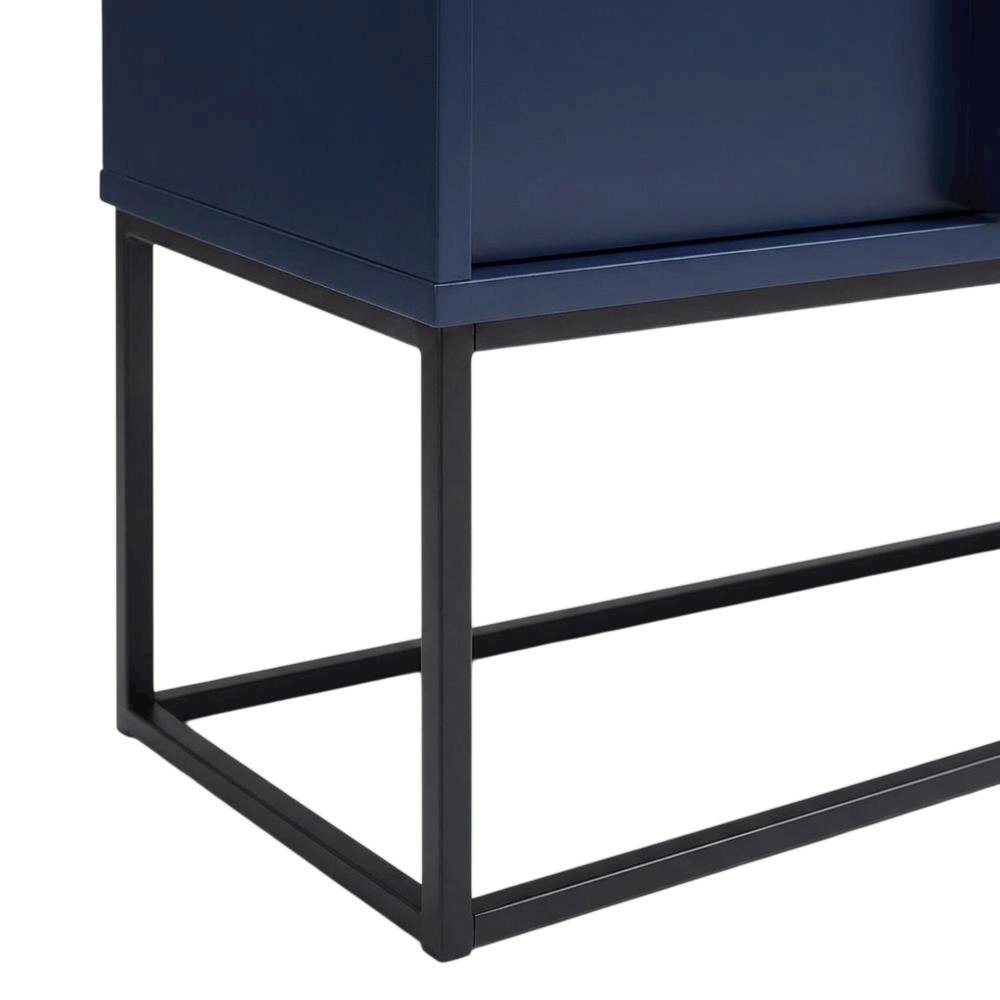 Blue TV Stand for 65-Inch TVs with LED Lighting and Engineered Wood Material
